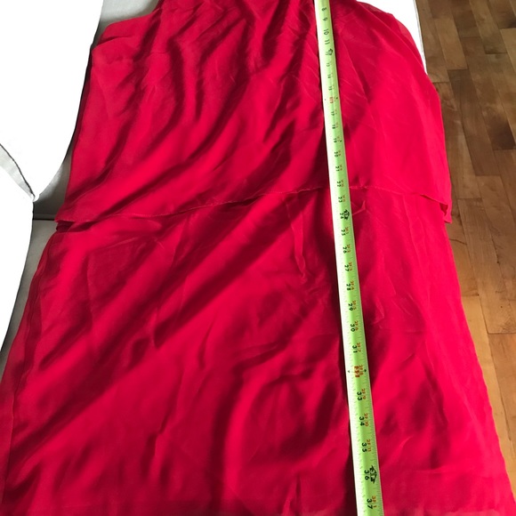 MSK sleeveless sheath with sheer, tiered overlay. - Picture 13 of 16